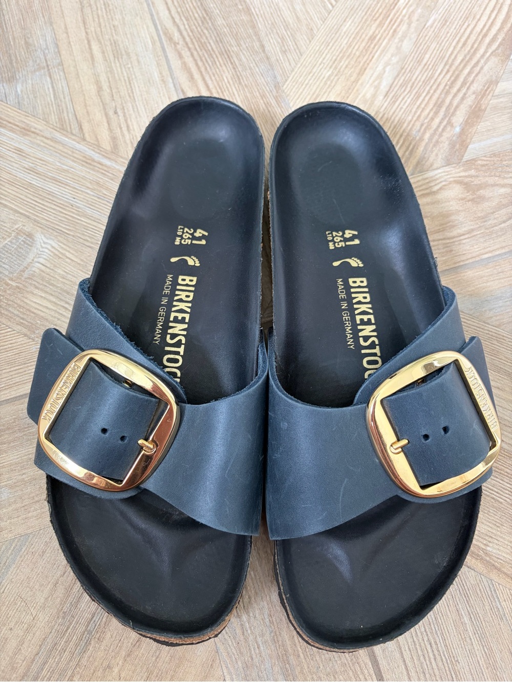 Birkenstock Madrid Big Buckle Blue Oiled Leather Size 10 Medium / Narrow